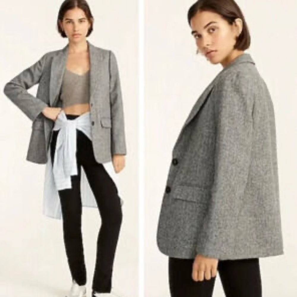 J. Crew Double Breasted Wool Pea Coat Gray Size 0